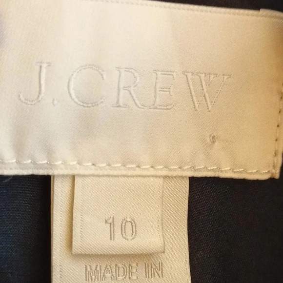 J. Crew silk chiffon crepe fairy  sleveless lined button & zip closure navy 10 - Picture 7 of 10